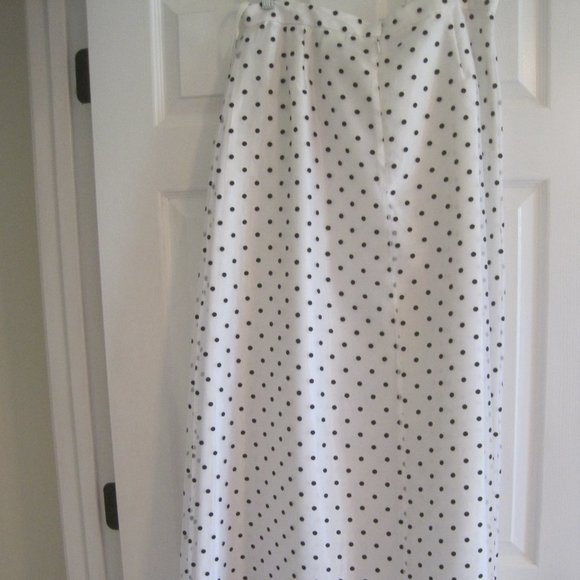 JEFFREY AND DARA WHITE AND BLACK POLKA DOT LONG EVENING SKIRT 14 NWT $89.00 - Picture 3 of 5